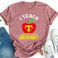 I Teach What's Your Superpower Superhero Teacher Women's Heather T-Shirt Heather Mauve