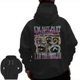 I'm Not Part Of The Problem Raccoon Meme Bootleg Men Zip Up Hoodie Back Print