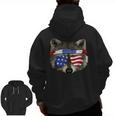 Men's Patriotic Raccoon Hoodie - July 4th Zip-Up with Back Print