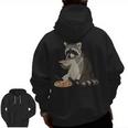 Men's Zip-Up Hoodie – Alien UFO Raccoon Back Print