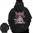 Raccoon Raccoon With Cookie -Adults Small Men Zip Up Hoodie Back Print