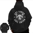 Raccoon Eat Trash Hail Satan Gothic Racoon Men Zip Up Hoodie Back Print