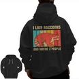 Raccoon For Men Women Raccoon Lover Introvert Men Zip Up Hoodie Back Print