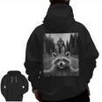 Raccoon & Sasquatch Adventure Men's Zip-Up Hoodie - Fun Graphic Back Print