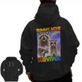Raccoon Zip-Up Hoodie for Men - Tummy Ache Humor - Small Size