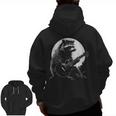 Racoon Playing Guitar With Moon Raccoon Meme Guitarist Men Zip Up Hoodie Back Print