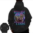Retro Raccoon Meme Men’s Zip-Up Hoodie - Fun & Unique Style