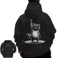 Retro Raccoon Rock Music Hoodie – Unisex Zip-Up with Back Print