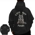 Sarcastic Raccoon Hoodie - Cute Yet Feral Back Print for Men