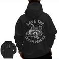 Save The Trash Pandas Raccoon Animal Lover Men Zip Up Hoodie Back Print