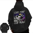 Street Cats Trash Pandas Enthusiasts Live Fast Eat Trash Panda Raccoon Opossum Enthusiasts -Adults Cotton Blend Men Zip Up Hoodie Back Print