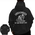 Undiagnosed But Something Ain't Right Cowboy Raccoon Men Zip Up Hoodie Back Print