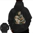 Vintage Raccoon Lover Zip-Up Hoodie - Jesus Hug Design for Men
