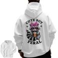 Cute But Feral Colorful Racoon With Sunglasses Racoon Small Men Zip Up Hoodie Back Print