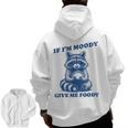Moody Foodie Raccoon Men's Hoodie - Zip Up, Fun Back Print, Gift