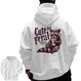Vintage Raccoon Coffee Lover Men's Zip-Up Hoodie - Back Print