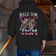 Autistic Raccoon Zip-Up Hoodie with Back Print for Men – Humor & Comfort