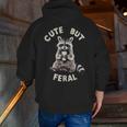 Cute But Feral Sarcastic Raccoon Small Men Zip Up Hoodie Back Print