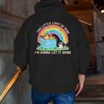 Groovy Raccoon Zip Up Hoodie - Men's Back Print | Light Inspired