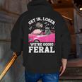 Get In Loser We’Re Going Feral Raccoon Opossum Meme Men Zip Up Hoodie Back Print