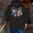 Men's Patriotic Raccoon Hoodie - July 4th Zip-Up with Back Print