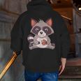 Raccoon Raccoon With Cookie -Adults Small Men Zip Up Hoodie Back Print