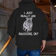 Raccoon Lover Zip-Up Hoodie | Back Print for Men - Unique Gift