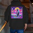 Raccoon Retrowave Men’s Zip-Up Hoodie | Vaporwave Back Print