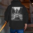 Raccoon & Sasquatch Adventure Men's Zip-Up Hoodie - Fun Graphic Back Print