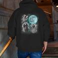 Raccoon Shirt 3 Racoons Howling At Moon Weird Cursed Men Zip Up Hoodie Back Print