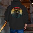 Raccoon Zip-Up Hoodie for Men | Forest Animal Back Print