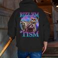 Retro Raccoon Meme Men’s Zip-Up Hoodie - Fun & Unique Style