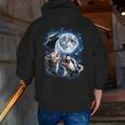 Three Opossum Raccoon Skunk Moon Howling Animal Meme Men Zip Up Hoodie Back Print