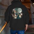 Three Possum Moon 3 Opossum Weird Cursed Meme Men Zip Up Hoodie Back Print