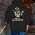 Vintage Western Humor Raccoon Overstimulated Cowboy Raccoon Adult Small Men Zip Up Hoodie Back Print