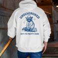 Cowboy Raccoon Meme Men’s Zip Up Hoodie - Quirky Humor Back Print