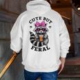 Cute But Feral Colorful Racoon With Sunglasses Racoon Small Men Zip Up Hoodie Back Print