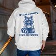 Moody Foodie Raccoon Men's Hoodie - Zip Up, Fun Back Print, Gift