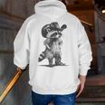 Raccoon Cowboy Meme Zip-Up Hoodie - Unisex Back Print