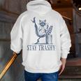 Stay Trashy Raccoon Halloween Unisex Zip Up Hoodie - Back Print
