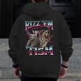 Autistic Raccoon Zip-Up Hoodie with Back Print for Men – Humor & Comfort