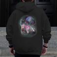 Ferret Moonlight Zip Hoodie - Men’s Back Print | Unique Pet Lover Design
