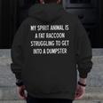 Men's Sarcastic Raccoon Humor Zip-Up Hoodie - Funny Statement