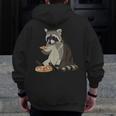 Men's Zip-Up Hoodie – Alien UFO Raccoon Back Print