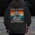 Raccoon Captain Zip Up Hoodie - Vintage Nautical Humor for Men