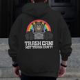 Raccoon & Cat Street-Style Zip Up Hoodie – Fun Unisex Back Print