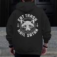 Raccoon Eat Trash Hail Satan Gothic Racoon Men Zip Up Hoodie Back Print