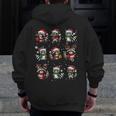 Raccoon Lover Zip Up Hoodie - Christmas Lights Pajama for Men