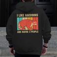 Raccoon For Men Women Raccoon Lover Introvert Men Zip Up Hoodie Back Print