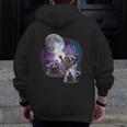Raccoon Men’s Zip-Up Hoodie - Night Wildlife Design - Back Print